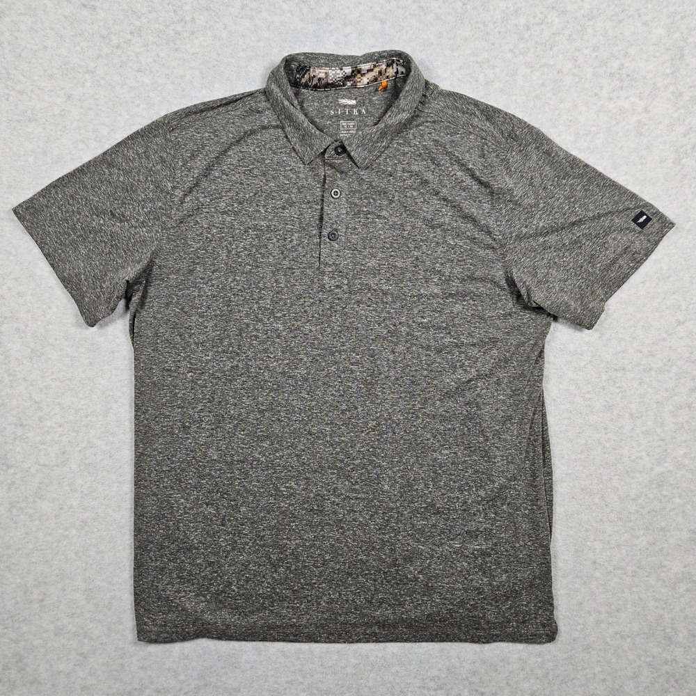 Sitka Gear Men's XL Gray Polo Shirt Essential Short Sleeve Performance Hunt Golf